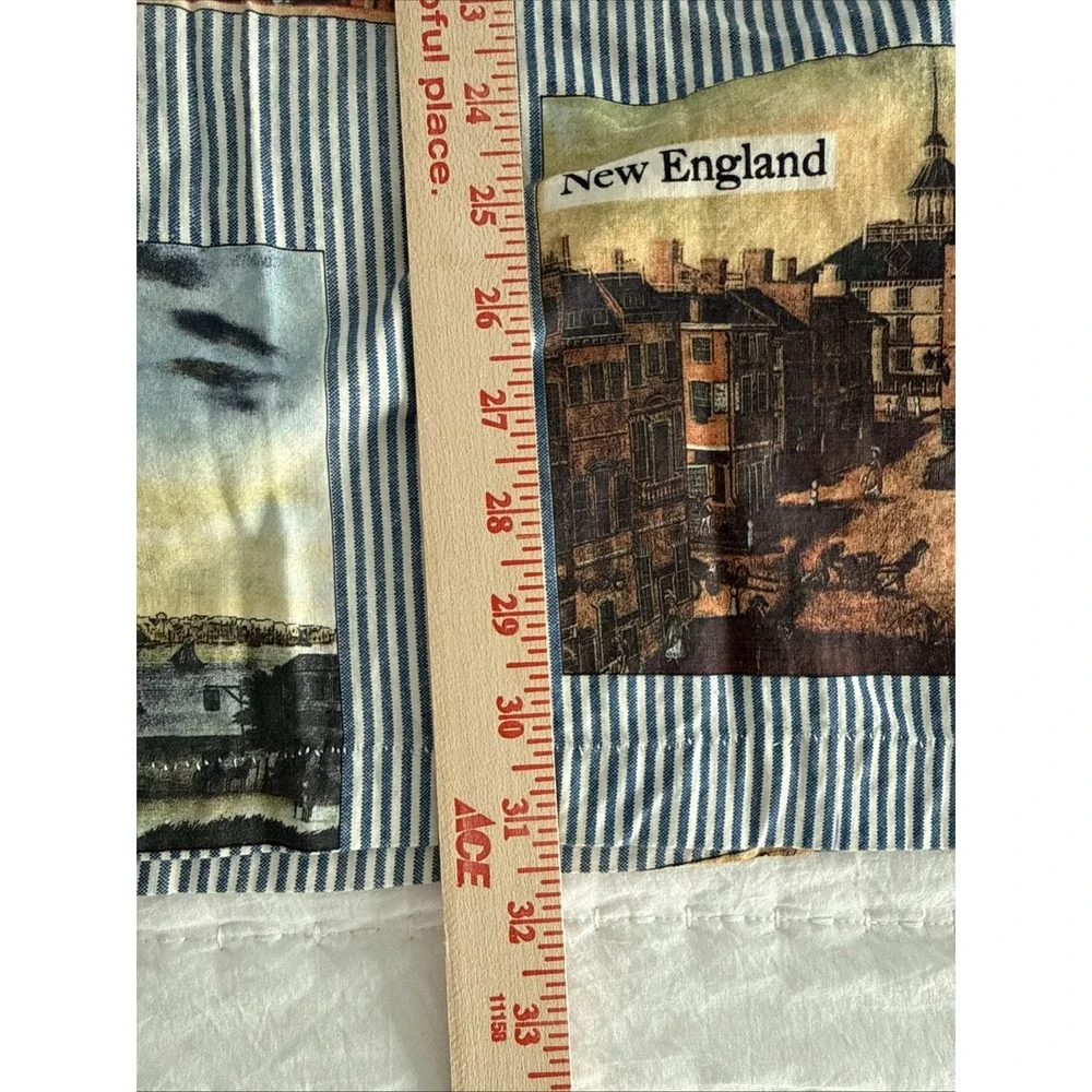 Women's Handmade Waist Apron Vintage City Ticking Print Long